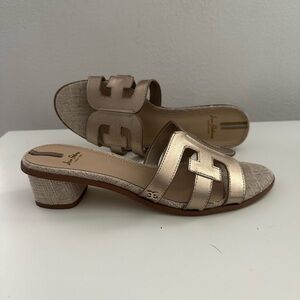 Sam Edelman - ILLIE BLOCK HEEL SLIDE SANDAL - Size 8 - Gold